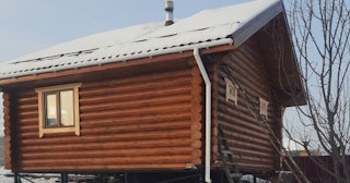Баня из оцилиндрованного бревна под ключ в Урае - от 133965 рублей